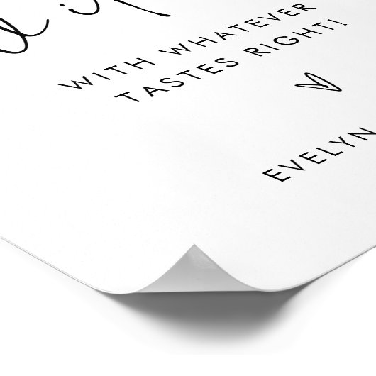 STELLA Bruiloft Drink Glas Favor Sign Poster (Hoek)