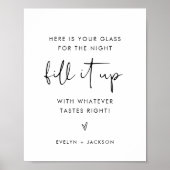 STELLA Bruiloft Drink Glas Favor Sign Poster (Voorkant)