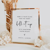 STELLA Bruiloft Drink Glas Favor Sign Poster