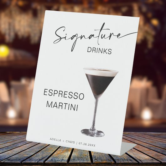 STELLA Bruiloft Espresso Cocktail Martini Bar Teke Reclamebord Met Voetstuk