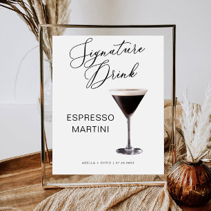 STELLA Bruiloft Espresso Cocktail Martini Bar Teke Reclamebord Met Voetstuk