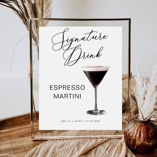 STELLA Bruiloft Espresso Cocktail Martini Bar Teke Reclamebord Met Voetstuk