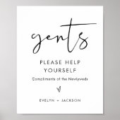 STELLA Bruiloft Mannen Badkamer Mand Goodies Sign Poster (Voorkant)