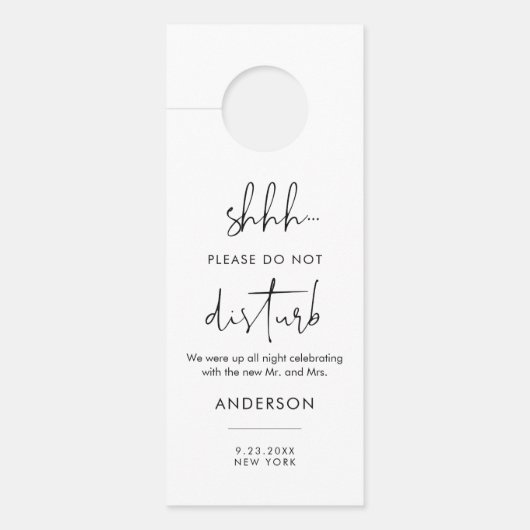 STELLA bruiloft niet storen welkomstbrief Deurhanger (Voorkant)