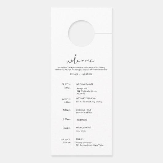 STELLA bruiloft niet storen welkomstbrief Deurhanger (Achterkant)