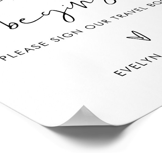 STELLA Bruiloft Reisboek Gastenboek Teken Poster (Hoek)