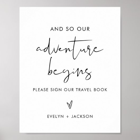 STELLA Bruiloft Reisboek Gastenboek Teken Poster (Voorkant)