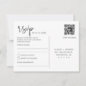 STELLA Bruiloft RSVP QR Code Briefkaart (Voorkant)
