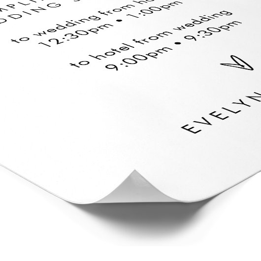 STELLA bruiloft shuttle service teken Poster (Hoek)