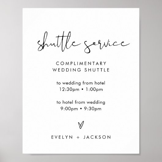 STELLA bruiloft shuttle service teken Poster (Voorkant)