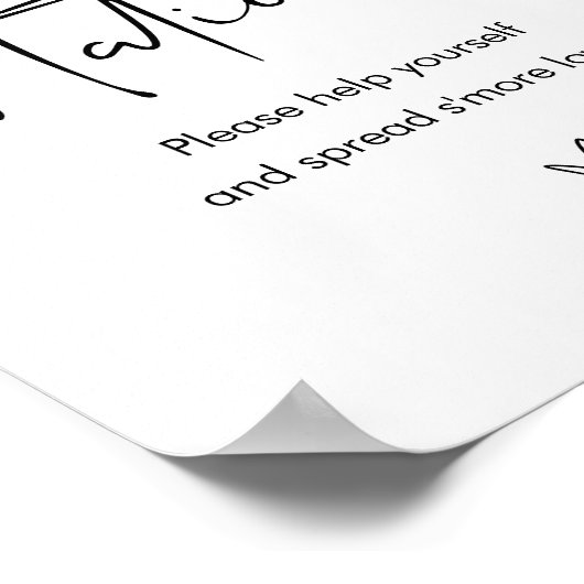 STELLA Bruiloft S'mores Station Sign Poster (Hoek)