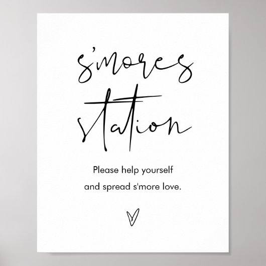STELLA Bruiloft S'mores Station Sign Poster (Voorkant)