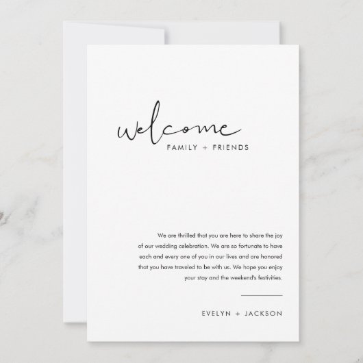 STELLA Bruiloft Welkomsttas Letter & Tijdlijn Kaar Kaart (Voorkant)