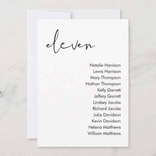 STELLA Bruiloft Zitplaatsen Kaart - TABEL 11 (Voorkant)