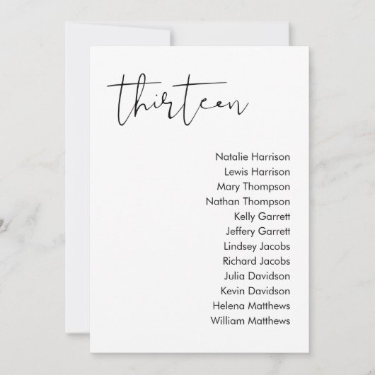 STELLA Bruiloft Zitplaatsen Kaart - TABEL 13 (Voorkant)