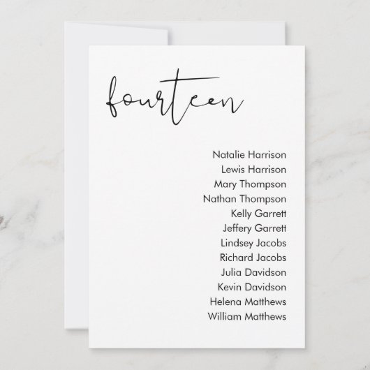 STELLA Bruiloft Zitplaatsen Kaart - TABEL 14 (Achterkant)