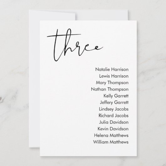 STELLA Bruiloft Zitplaatsen Kaart - TABEL 3 (Achterkant)