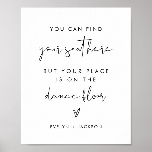 STELLA Bruiloft Zitplaatsen, Plaats Kaart Teken Poster (Voorkant)