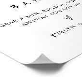 STELLA Burger Bar Trouwbord Poster (Hoek)