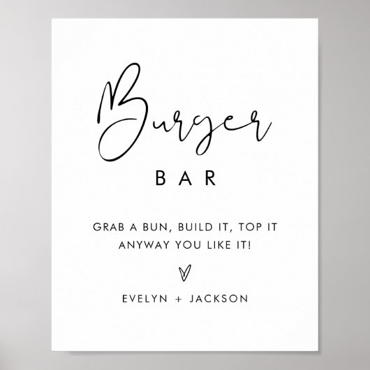 STELLA Burger Bar Trouwbord Poster (Voorkant)