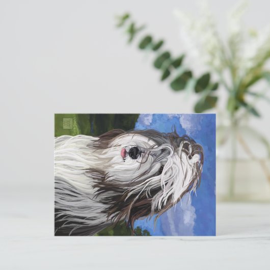 Stella de Engelse Sheep Dog Briefkaart (Staand voorkant)