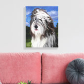 Stella de Engelse Sheep Dog Canvas Afdruk (Insitu (Woonkamer))