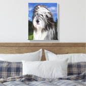 Stella de Engelse Sheep Dog Canvas Afdruk (Insitu (Slaapkamer))