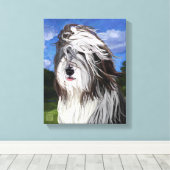 Stella de Engelse Sheep Dog Canvas Afdruk (Insitu (Houten vloer))