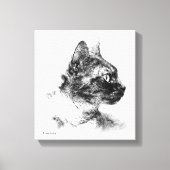 Stella de Gray Cat Charcoal Sketch Canvas Afdruk (Voorkant)