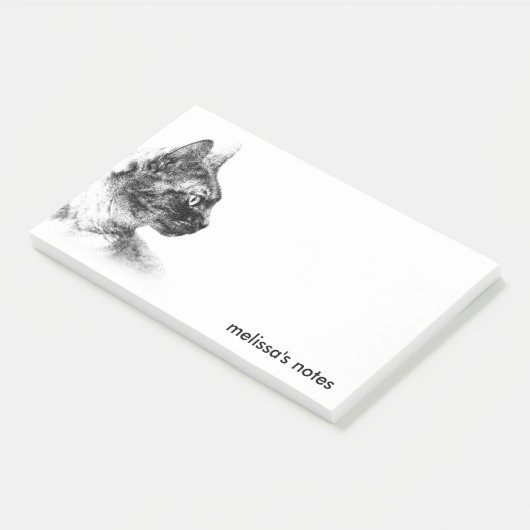 Stella de Grijze Kat Profielschets Post-it® Notes (Schuin)
