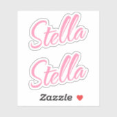Stella Decoratieve naam in Roze x2 Sticker (Vel)