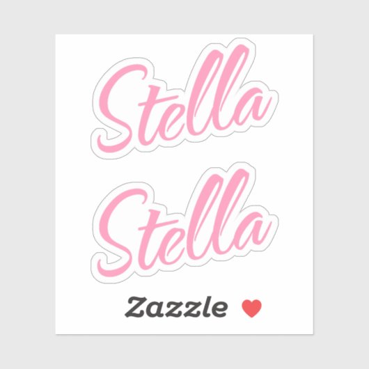 Stella Decoratieve naam in Roze x2 Sticker (Vel)