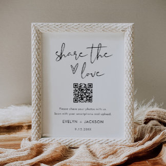 STELLA Deel de Liefde Trouwfoto QR Code Poster