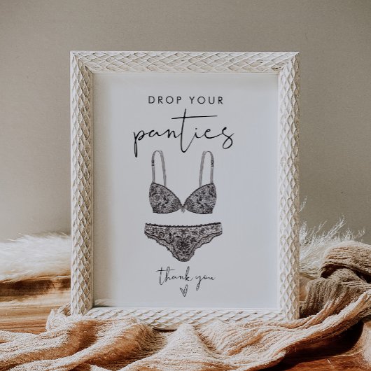 STELLA Drop Your Panties Bachelorette Game Sign Poster