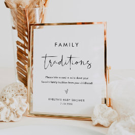 STELLA Family Traditions Baby shower Sign Poster