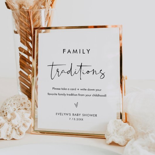 STELLA Family Traditions Baby shower Sign Poster