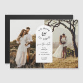 STELLA Foto Moderne bruiloft Save the Date Magnetische Uitnodiging (Voorkant / Achterkant)