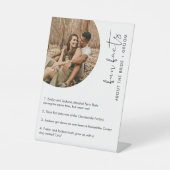 STELLA Fun Facts Over de bruid en bruidegom Kaart Reclamebord Met Voetstuk (Voorkant)