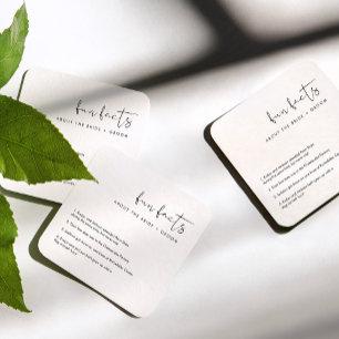 STELLA Fun Facts Over de bruid en bruidegom Kartonnen Onderzetters