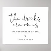 STELLA Funny open bar teken, Drinken zijn op ons Poster (Voorkant)