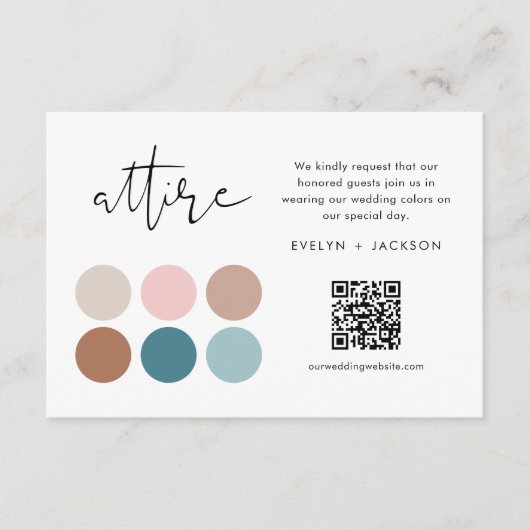 STELLA Gastenkleding & QR Code Bruiloft Website Informatiekaartje (Voorkant)