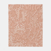 Stella gepersonaliseerde naam muzieknoten boho roo fleece deken (Voorkant)