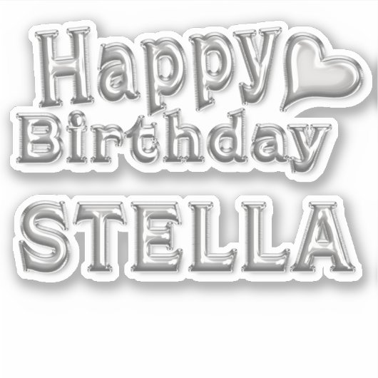 Stella Happy Birthday silver Aufkleber Sticker (Voorkant)