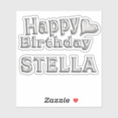 Stella Happy Birthday silver Aufkleber Sticker (Vel)