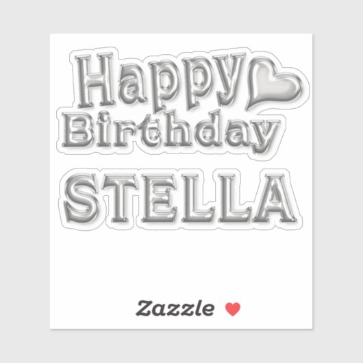 Stella Happy Birthday silver Aufkleber Sticker (Vel)