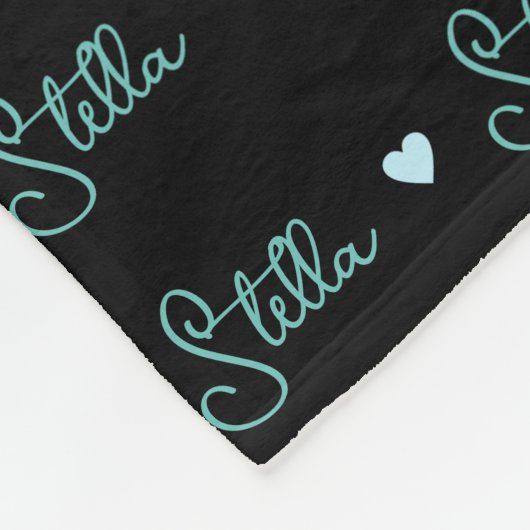 Stella herhalende aangepaste naam en harten op zwa fleece deken (Hoek)