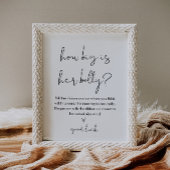 STELLA Hoe groot is haar buikje Baby Shower Spel Poster