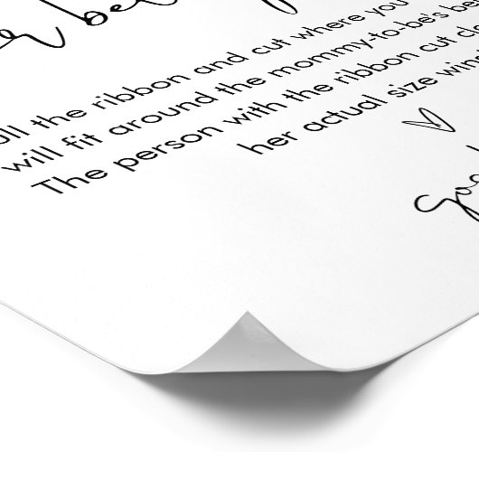 STELLA Hoe groot is haar buikje Baby Shower Spel Poster (Hoek)