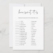 STELLA Hoe zoet Het Is Snoep Bar Baby Game Kaart (Voorkant)