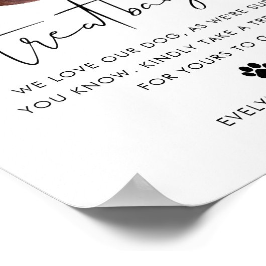 STELLA Hond Treat Bag, Biscuit Bar Pet Trouwbord Poster (Hoek)